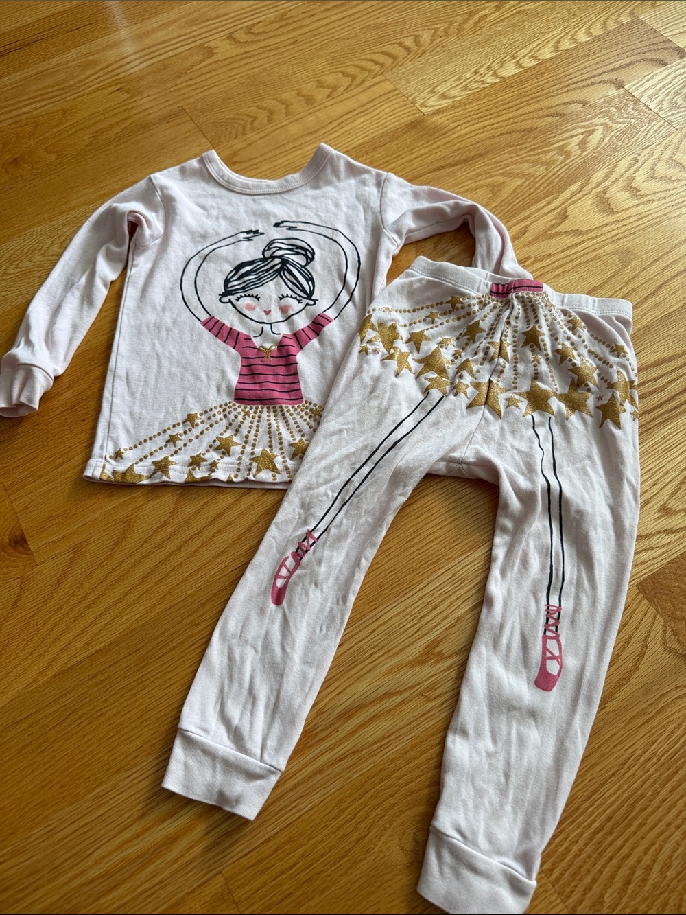 GAP Pink Ballerina and Gold Star Pajama Set